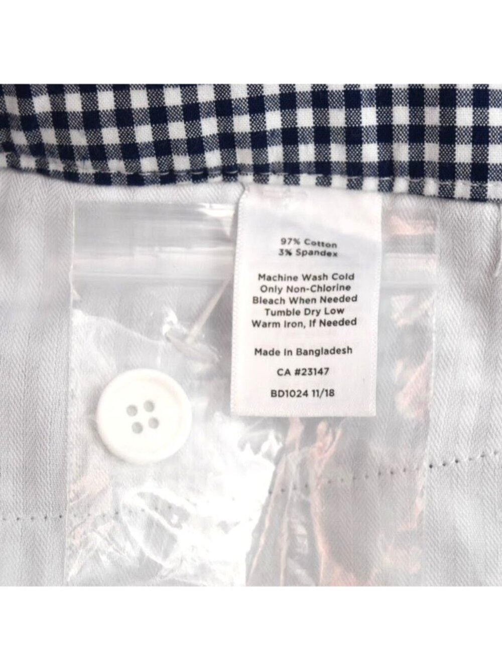Talbots Perfect Crops Pants Womens 16P Sunrise Gingham Navy Blue White Cropped - Picture 7 of 10